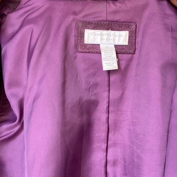 CHARTER CLUB purple suede jacket-US small/2 - Picture 6 of 6